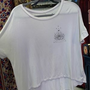 White Tee With Flower Design